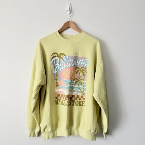 Billabong Ride In Oversized Crew Sweatshirt in Sunspell Yellow Size Medium - Picture 4 of 7